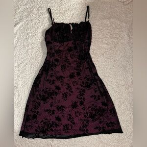 Lace pink and black dress